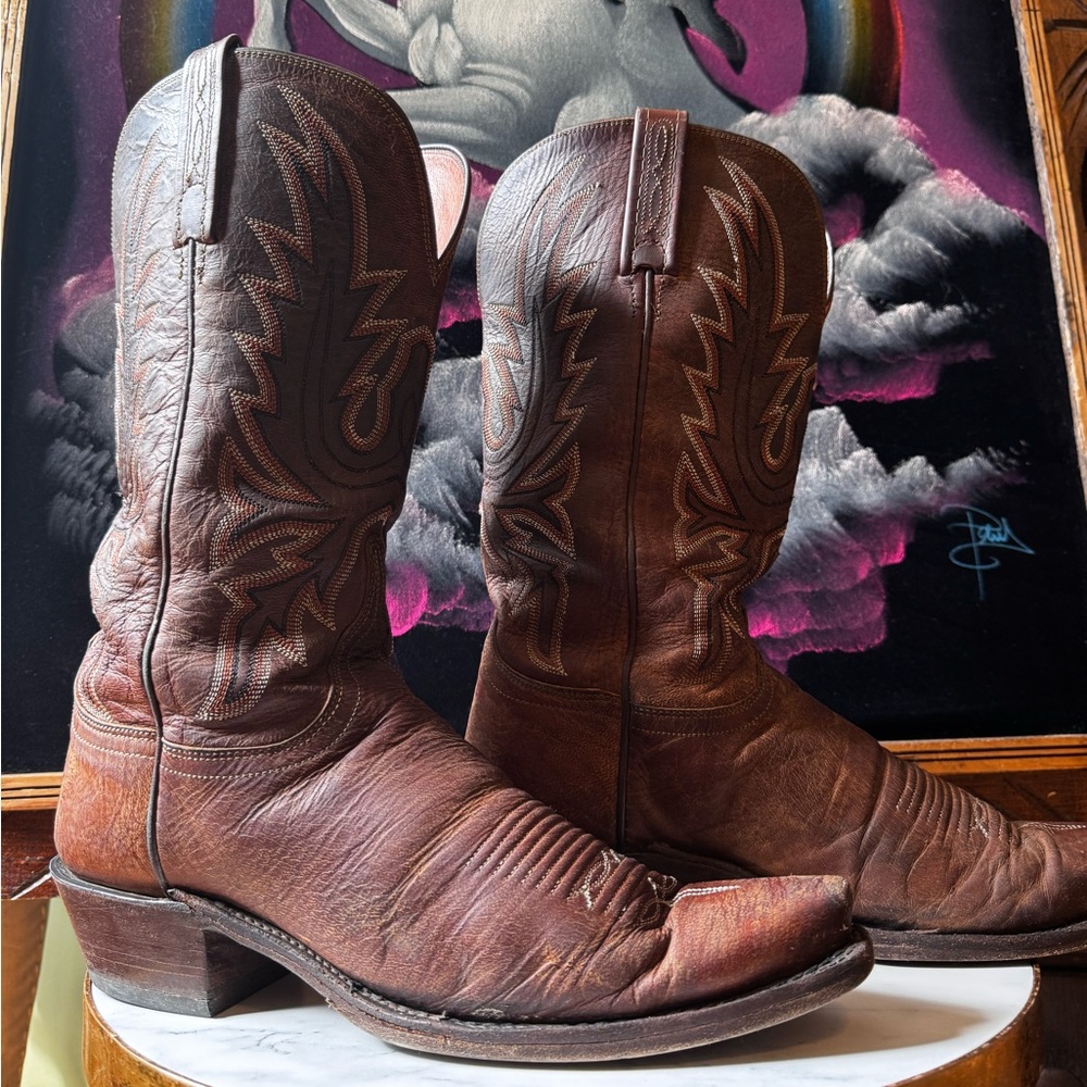 Lucchese 1883 Vintage Brown Leather Heeled Boots